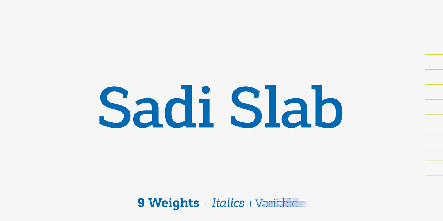Пример шрифта Sadi Slab SemiBold Italic